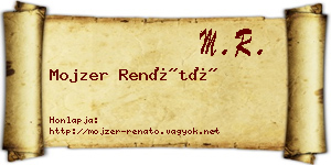 Mojzer Renátó névjegykártya